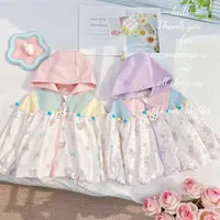 【Dannirabbit】*彩虹球球＋卡通满印＋拼色外套* W-524