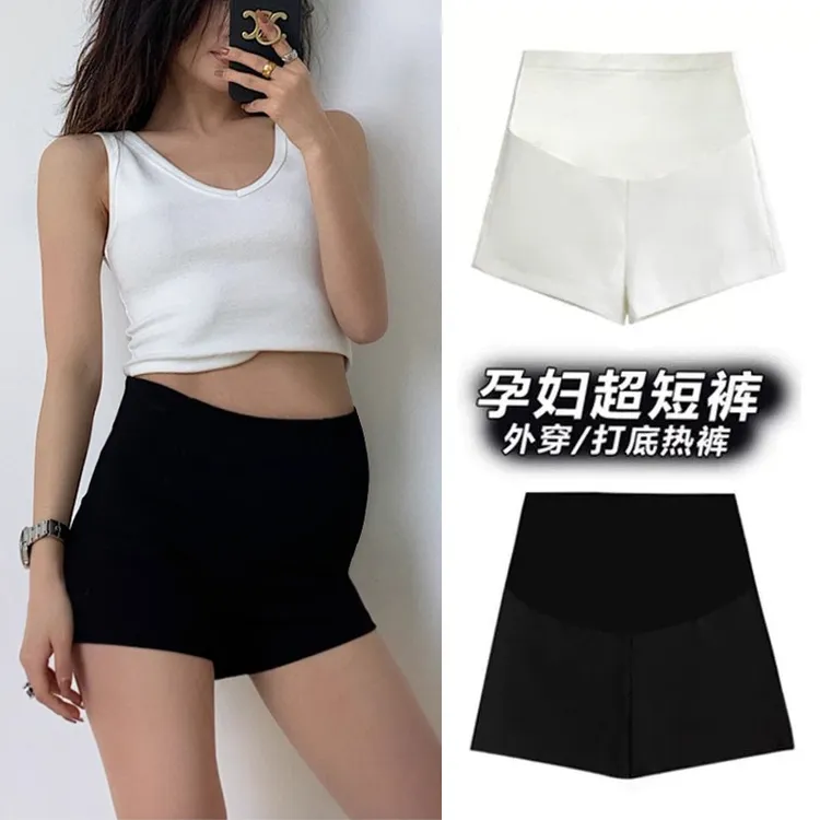 孕妇修身短裤显瘦薄款外穿弹力西装裤子夏装百搭托腹防走光打底裤