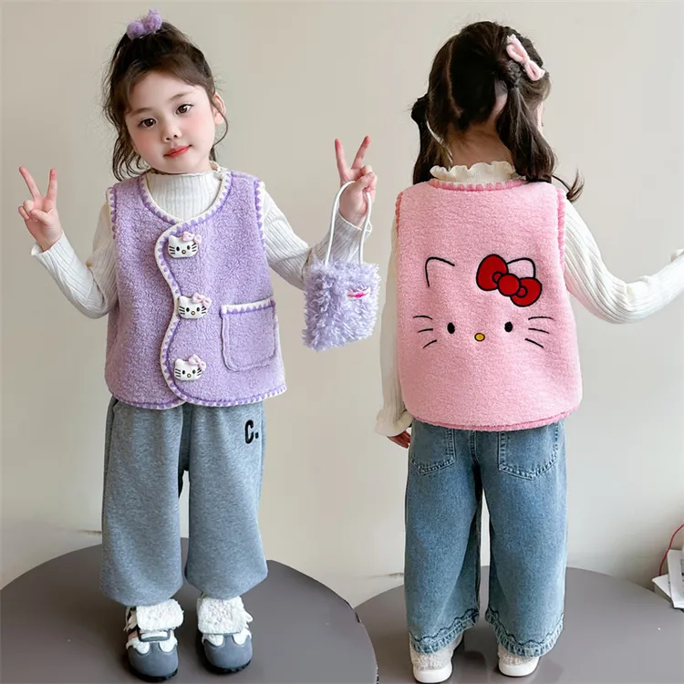 女童加绒马甲外穿加厚一体绒卡通儿童坎肩背心宝宝秋冬装2025新款