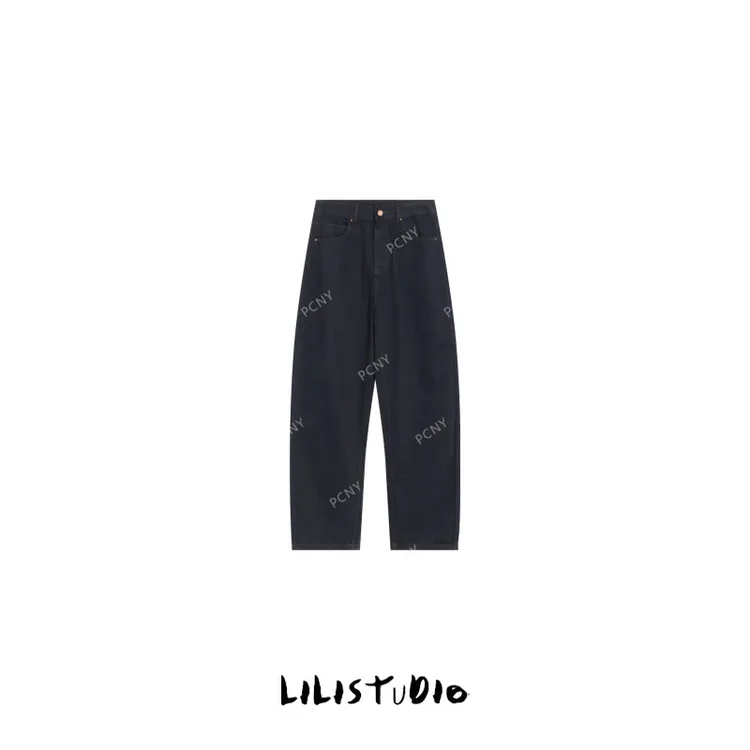 PCNY「雾锁黑曜」不理理秋季新款女装复古百搭锥形显瘦牛仔裤