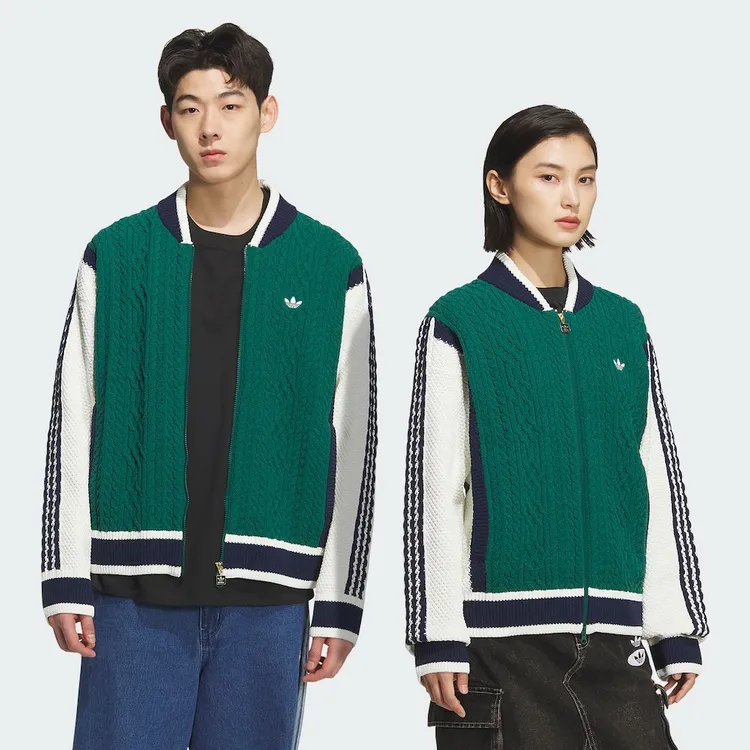 adidas/三叶草秋冬情侣同款秋季加厚男女秋冬针织运动衫KS5962