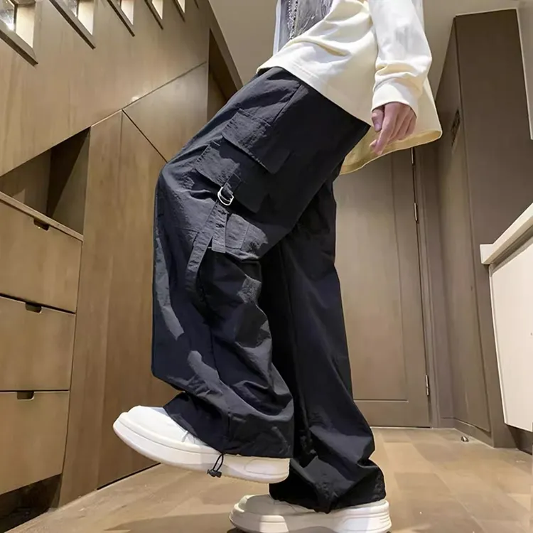 户外速干伞兵工装裤男夏季美式薄款直筒休闲长裤百搭痞帅阔腿裤子