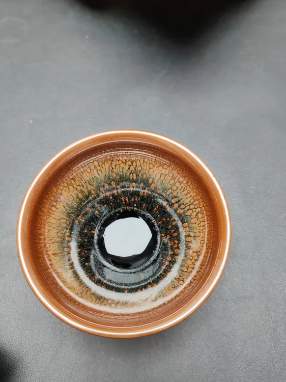 建窑建盏油滴玉兰杯