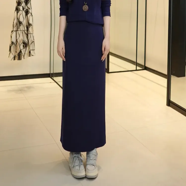 GIRDEAR/哥弟新款时尚百搭高腰不打皱显瘦高腰显瘦气质百褶长裙