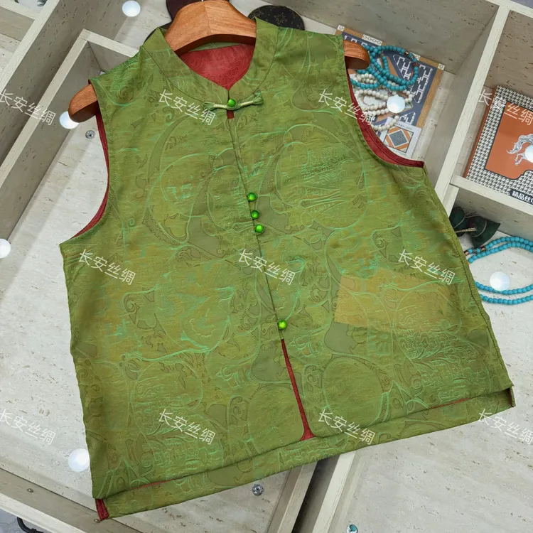 【长安】新中式国风盘扣提花百搭马甲FY5080201