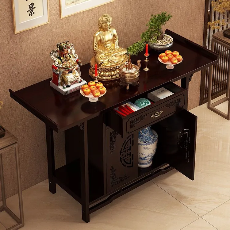 家用供奉桌新中式佛桌子财神爷柜神柜供台香案客厅玄关台简约经典