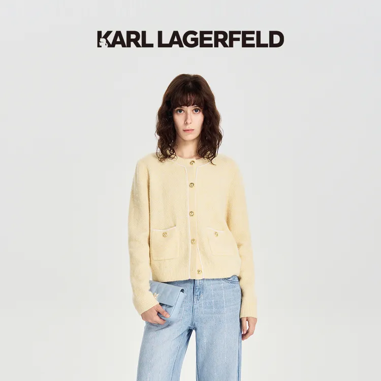 【官方】KARL LAGERFELD卡尔拉格斐秋季新款羊毛开衫老佛爷M26E2222