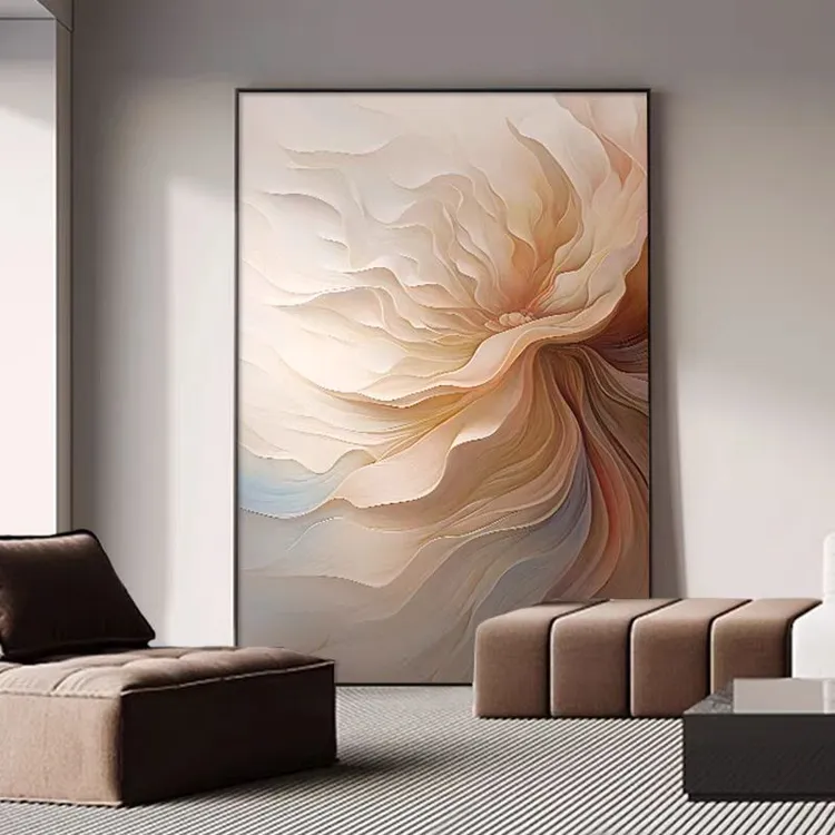 【水沐】抽象静怡花开现代轻奢风格走廊端景装裱装饰画客厅沙发背景