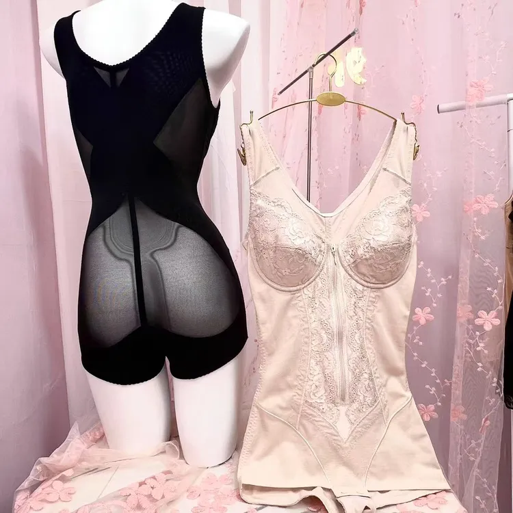 高端连体衣直背美背提臀上托塑形强力收腹聚拢托胸塑身衣美体衣