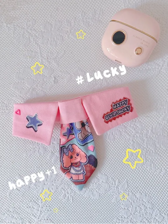 手工双层领带宠物猫咪口水巾可爱三角围脖ins卡通