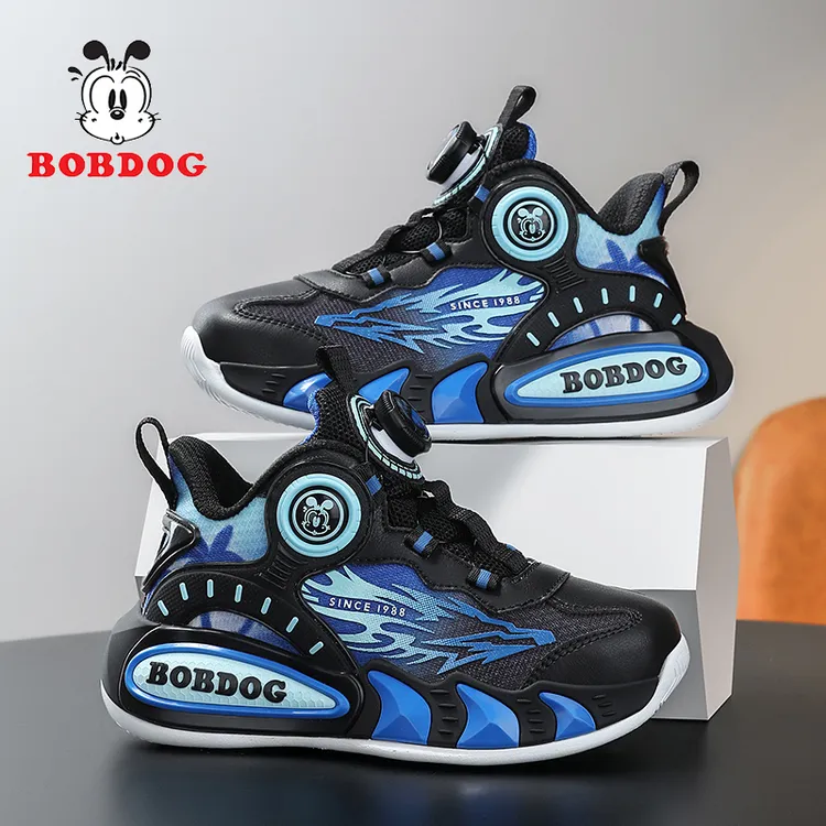 巴布豆童鞋2025春秋新款男童运动鞋网面透气中大童男孩儿童篮球鞋