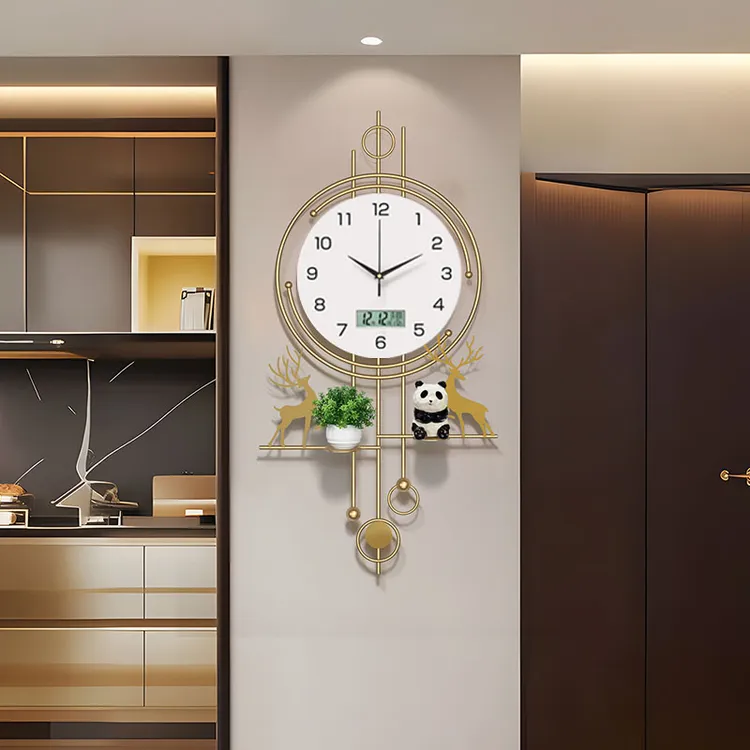 网红轻奢挂钟客厅新款高级感时钟现代简约大气家用高端静音表挂墙