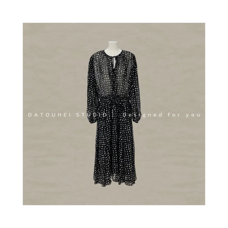 【DATOUHEI 秋季新品】“赫本舞曲"2025秋波点连衣裙D225Q15384
