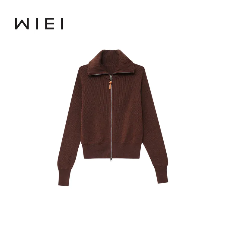 《WI EI》松子*秋冬氛围感美拉德 扬子荃羊毛双拉链毛衣 8E011