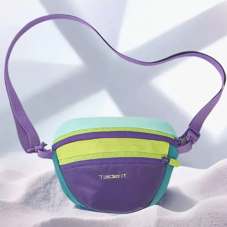 多巴胺撞色防泼水尼龙斜挎包运动时尚户外休闲女士夏季便携