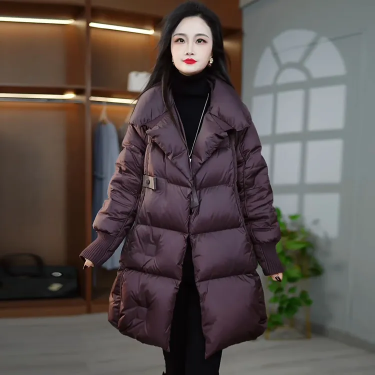 保暖时尚中长款妈妈装羽绒服外套女2025年中老年百搭加厚宽松气质