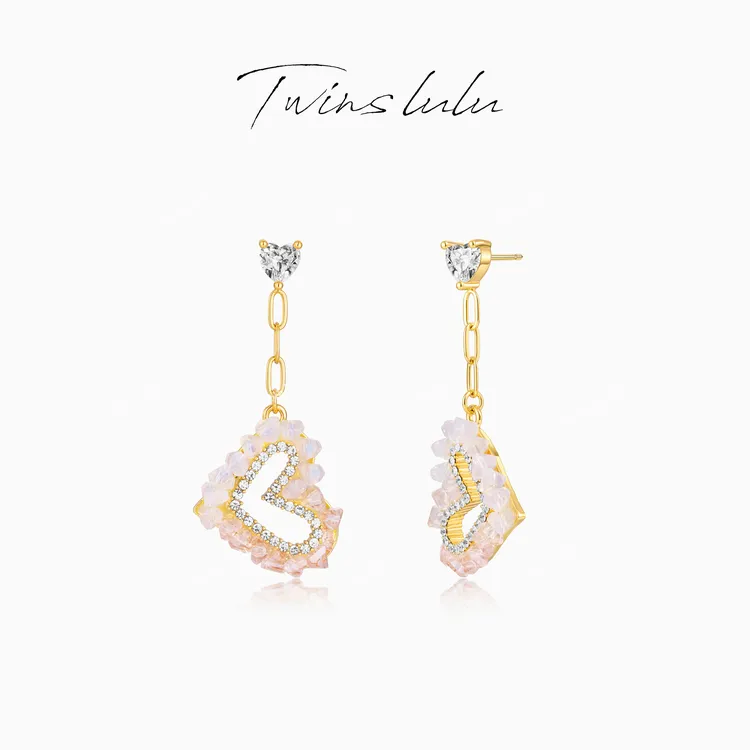 TWINS LULU 流光风 秋上新新品INS风氛围感爱心耳环女TSL2027
