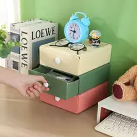 颜色随机双层抽屉收纳盒(可备注不要粉色)