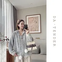 DA·Tender【撞色暖冬条纹毛衣外套】厚实保暖小毛球可内搭含羊毛