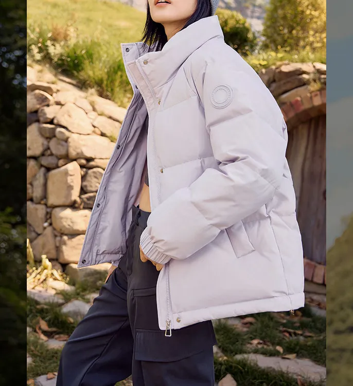 【白鹅绒】2025新款短款立领鹅绒服简约保暖时尚百搭女装鹅绒服