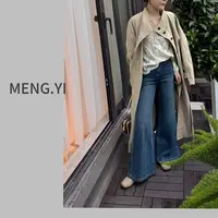 MENG.YI腿好长四面弹不贴腿微喇牛仔裤-5205
