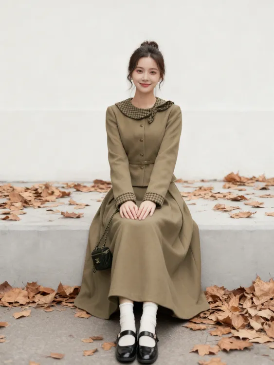 25冬季新款加厚法式气质套装设计感女千金风显瘦连衣裙外套两件套