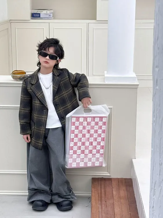 儿童羊毛大衣 外套2025新款  正版