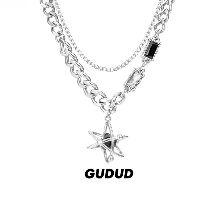 钛钢吊坠 量子纠缠项链男生小众设计高级情侣吊坠七夕礼物送男友