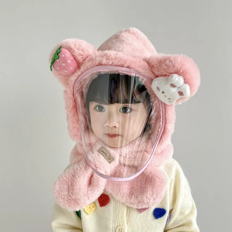 儿童帽子冬季男童女童防风面罩护耳套头帽宝宝宝宝冬季加厚护耳帽