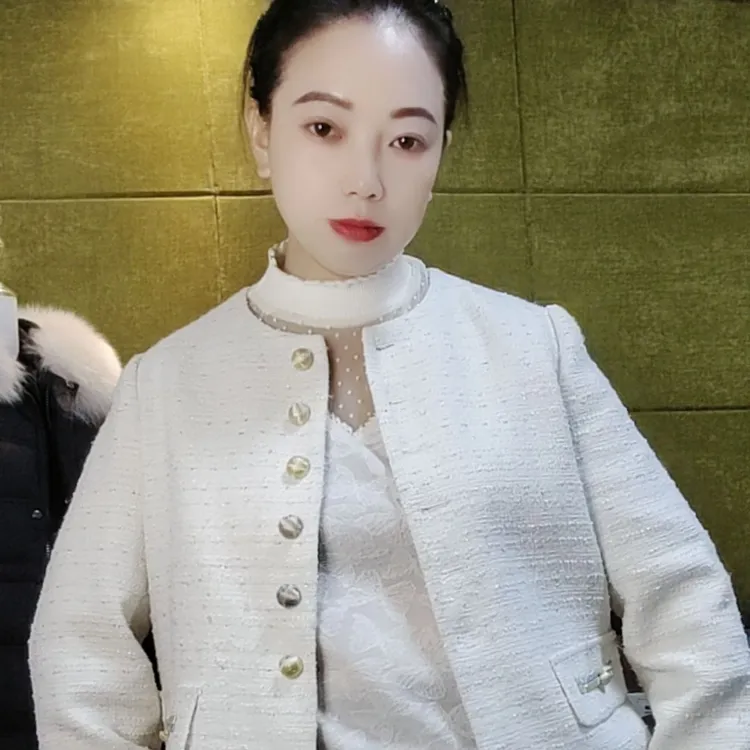 春秋款名媛法式时尚气质圆领短款香风外套