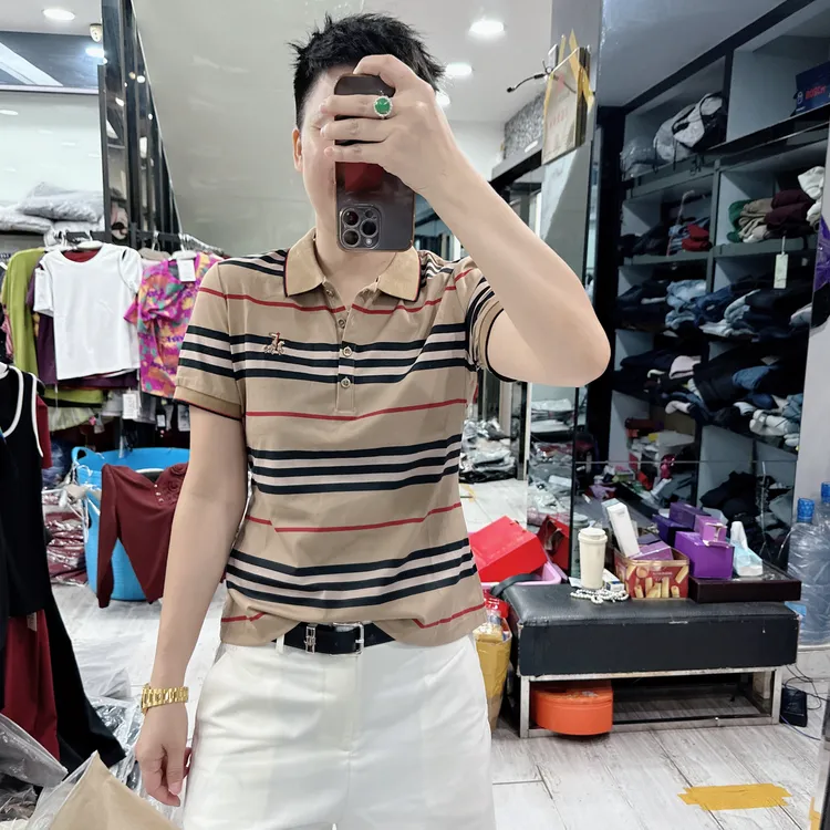 南韩条纹老钱风T恤百搭时尚英伦Polo衫上衣1211品