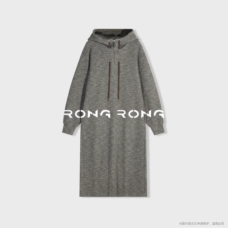 溶溶【尘烟星光】RONGRONG 定制花纱混纺亲肤收腰老钱风连衣裙js808