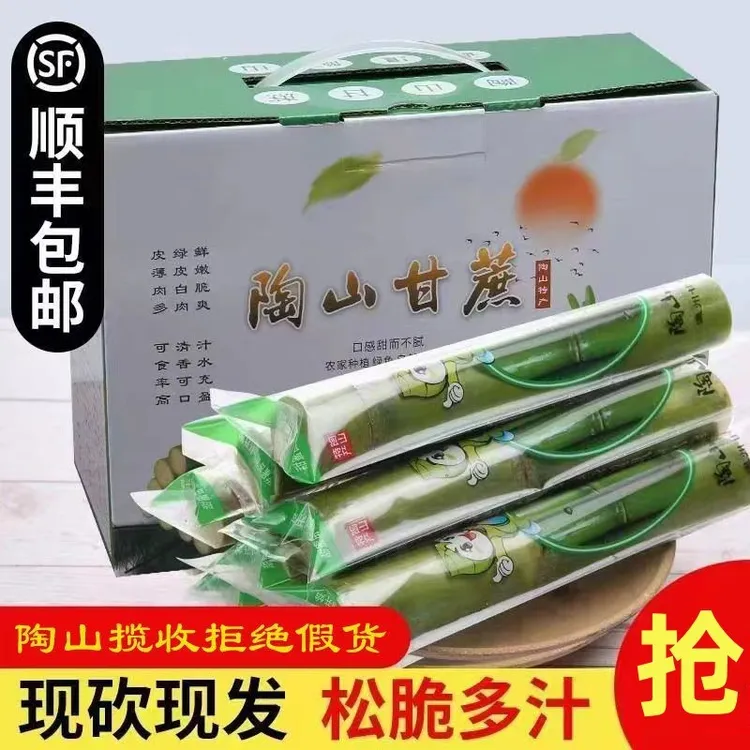 【去皮陶山甘蔗】新鲜青皮绿皮甘蔗薄皮新鲜孕妇水果清脆爽口饱满多