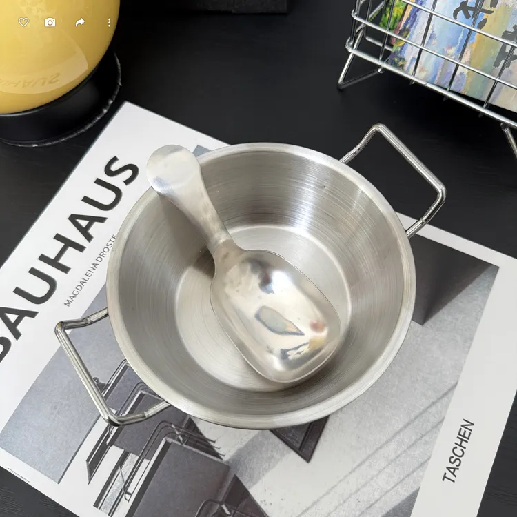 尚邦乐韩式高颜值iSUS304不锈钢碗超萌可爱双耳碗燕麦碗+大头勺