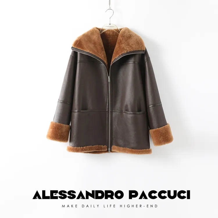 AP洛哥23331X绵羊毛皮TOT*经典款 轻暖皮夹克