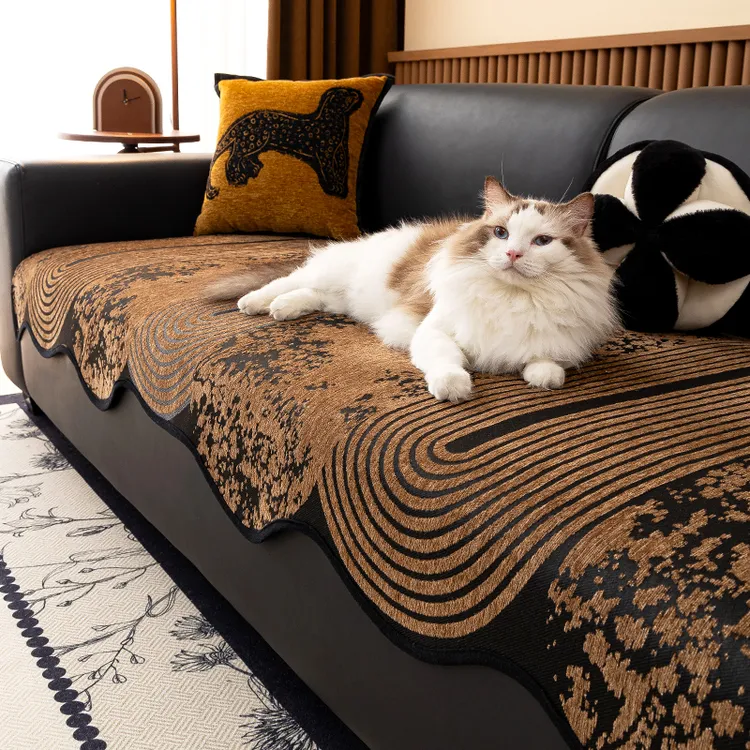 足姿不规则异形沙发垫一片式盖布高级防滑防猫抓四季通用直排坐垫