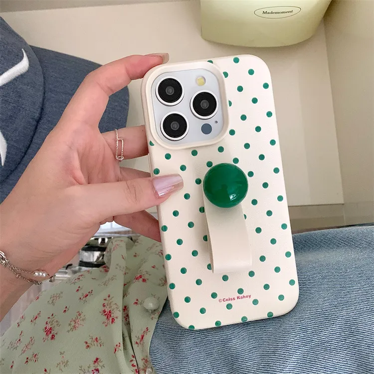 添乐韩系ins风波点小圆球指环扣适用iphone15promax手机壳苹果14/