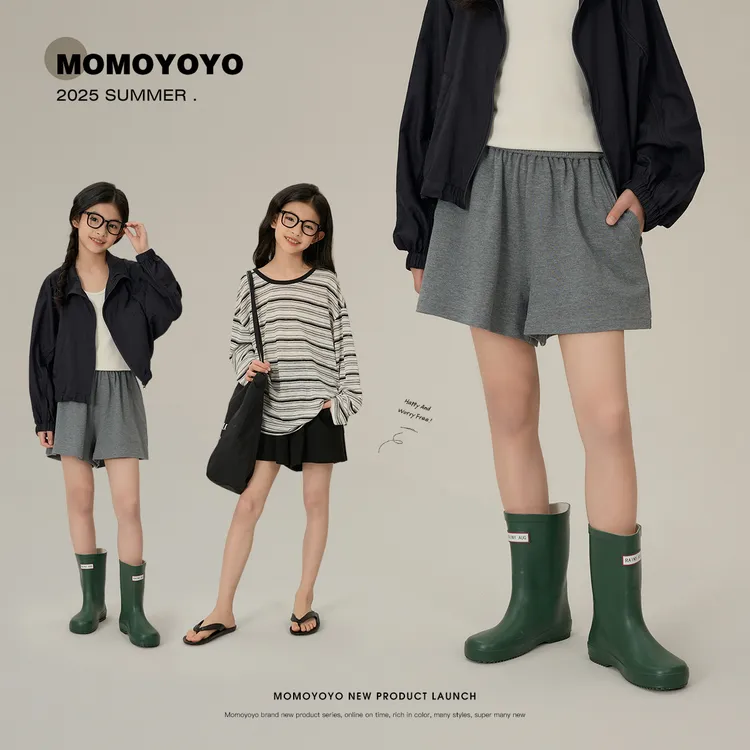 辰辰妈【随心出街】夏季女童时尚百搭裤子韩版舒适珠地短裤 8076D