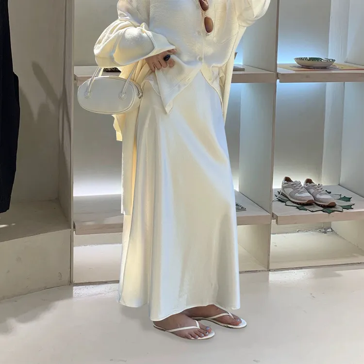 NS「流光素锦」法式小众设计感气质复古显瘦醋酸长裙半身裙