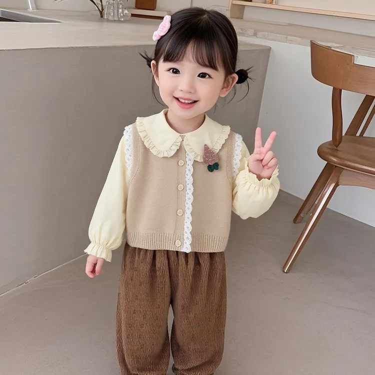 婴儿公主春装女宝宝洋气时髦套装0-4岁幼儿衣服2女童春秋款三件套