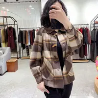 格子双面大衣d515