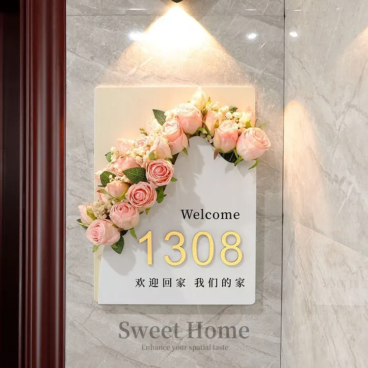 门牌号发光家用2025新款门口号码牌和感应灯入户门门牌入户门装饰