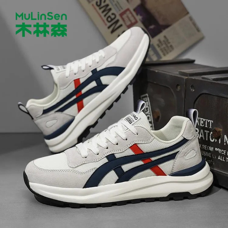 木林森阿甘鞋男款夏季网面透气老爹鞋青少年学生男鞋百搭男士休闲