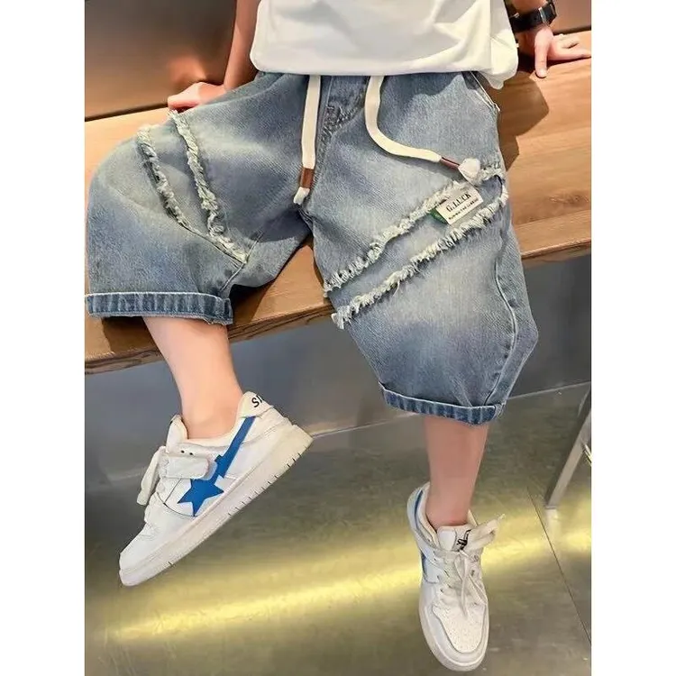 儿童装男童夏装短裤裤子2025新款中大童牛仔裤夏款薄款中裤夏季潮