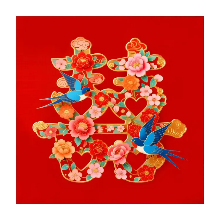 喜上加喜2025新款十字绣大格结婚喜庆