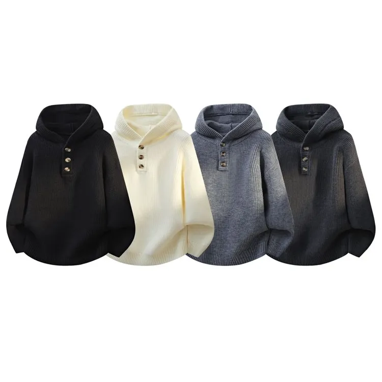 2025新款高品质秋冬厚款连帽毛衣外套男女休闲百搭针织衫情侣上衣