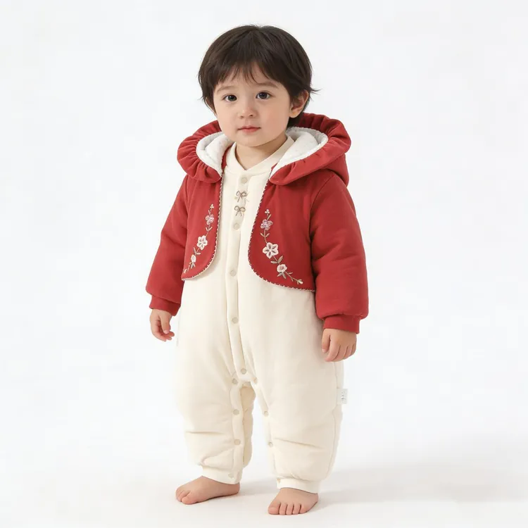 婴儿衣服冬季连体衣纯棉宝宝衣服3-12个月冬季夹棉婴幼儿衣服