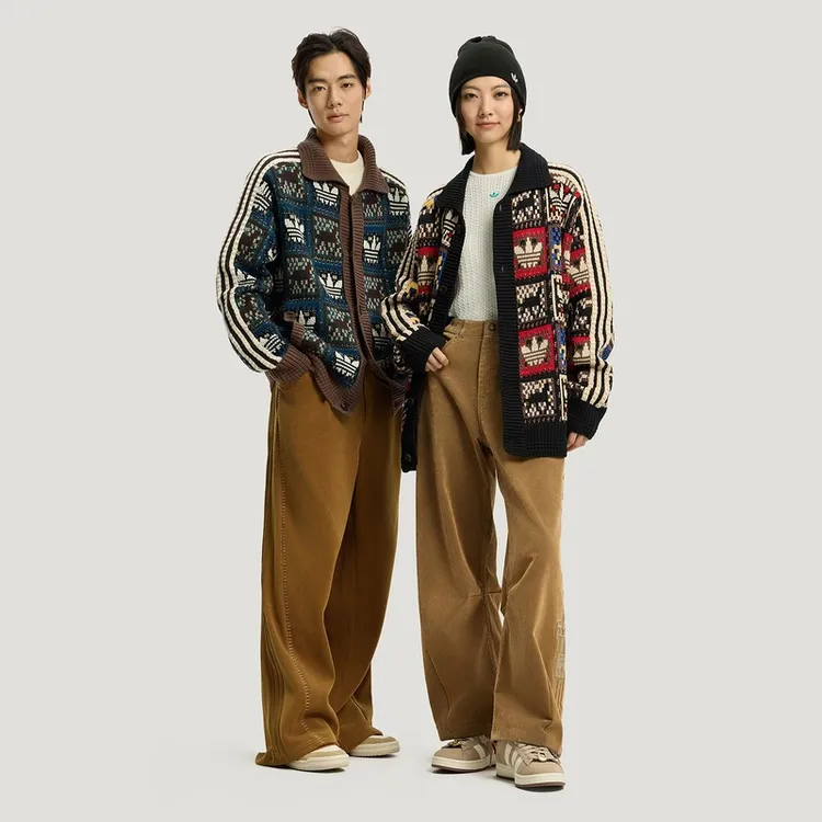 Adidas阿迪达斯男女新年款慵懒风针织运动宽松毛衣开衫外套KT0715