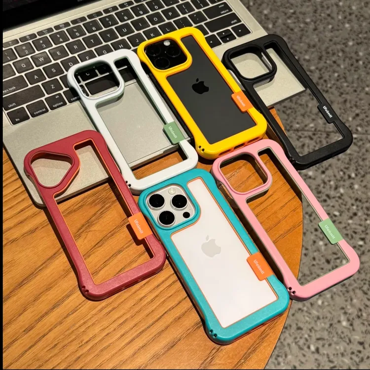 奥菲顿简约镂空无边框适用iPhone15苹果16promax/13手机壳14防摔