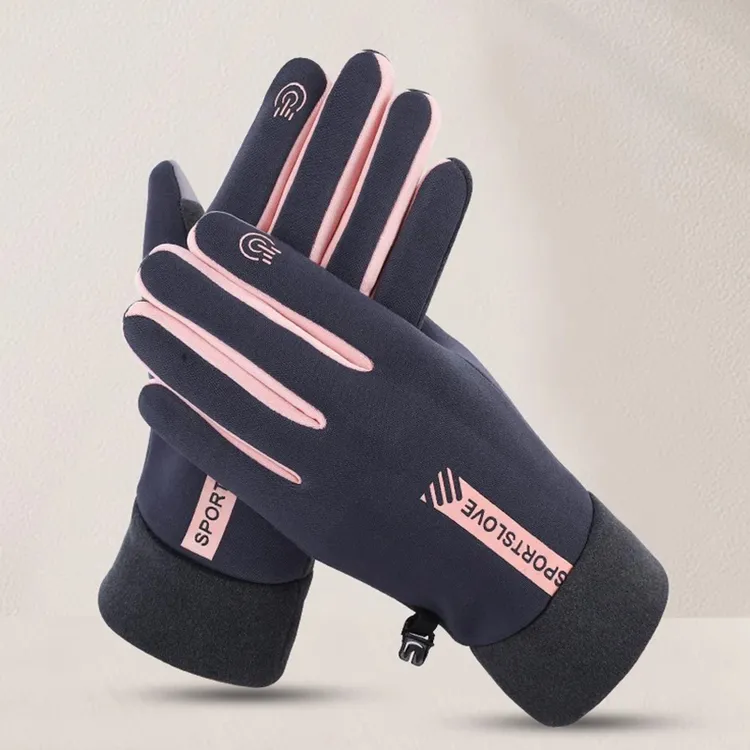 秋冬季保暖手套加绒骑车防风防寒女士防滑雪手套男冬季电车可触屏